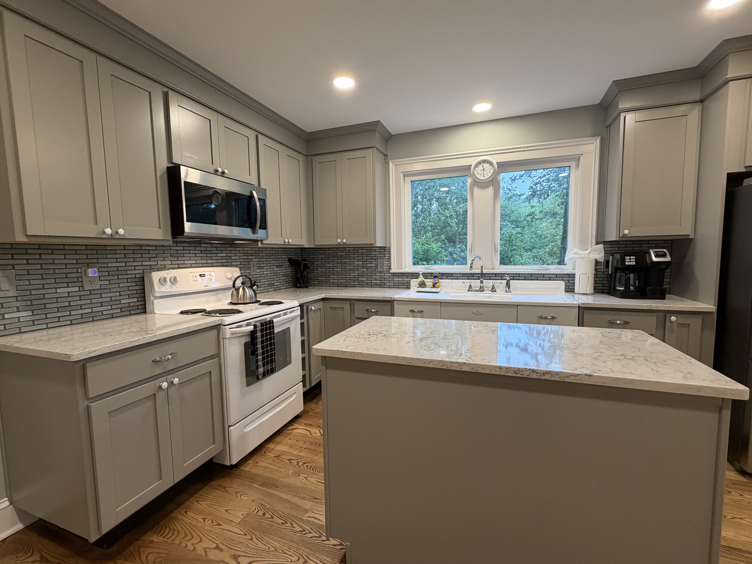 Bright kitchen with a beautiful mix of new and old
