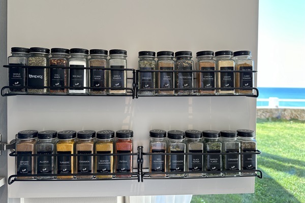 Enhance your culinary creations with our extensive spice collection, offering over 24 different types. Feel free to pluck fresh herbs from our garden, available just for you.