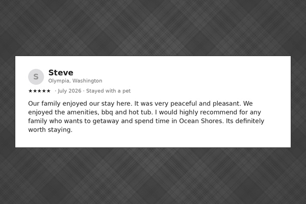 Families keep saying the same thing about Shorely Blessed: peaceful, well-stocked, and worth the stay.