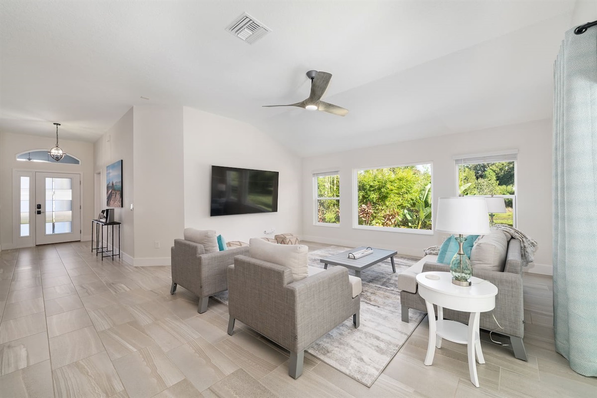 Cozy living room with stylish finishes