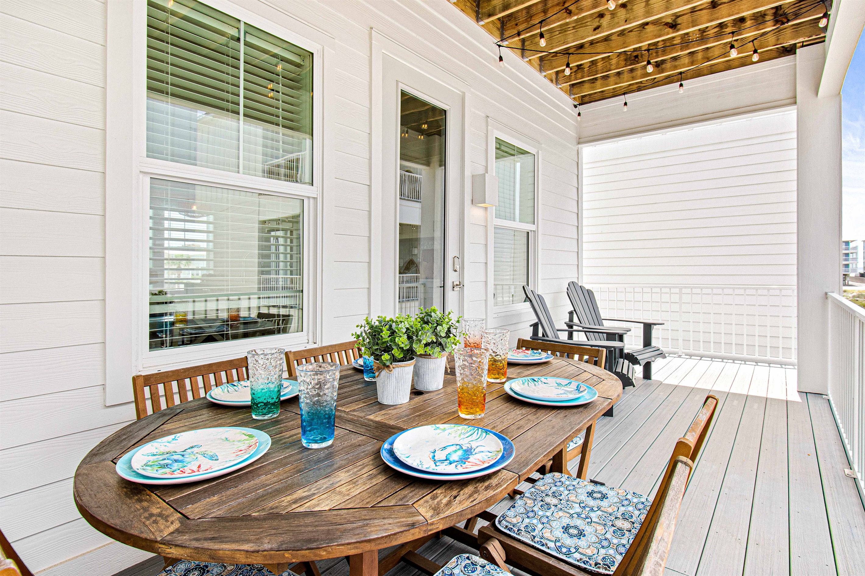 Relax and dine right here on the front deck.
