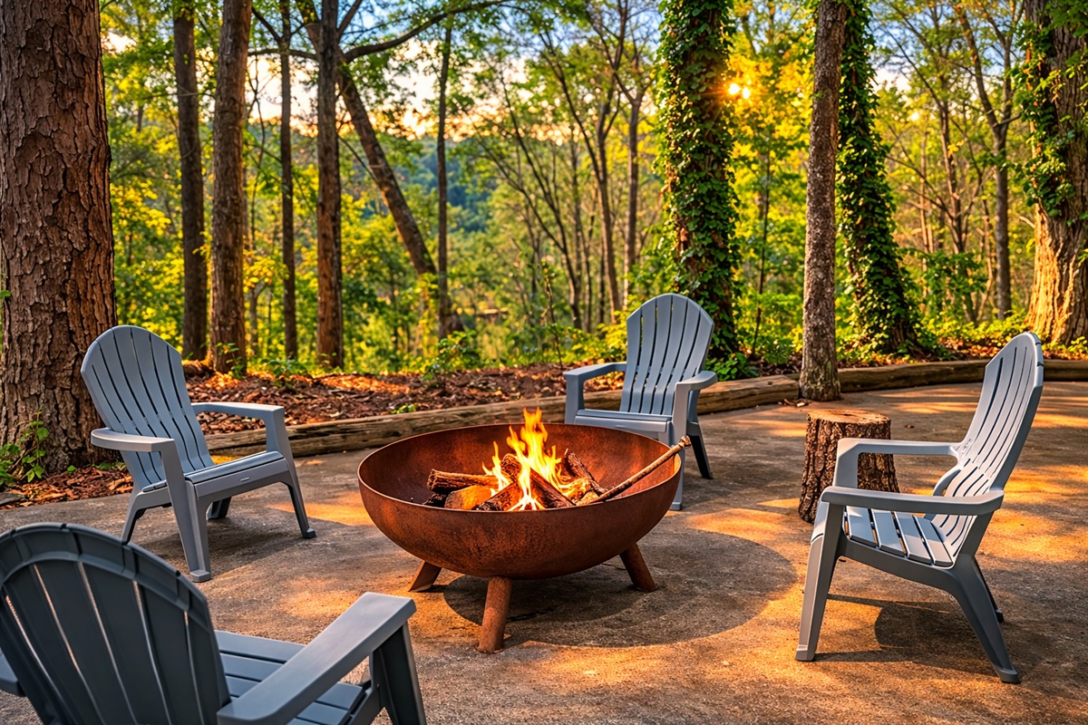 Enjoy a fire outside at the Firepit