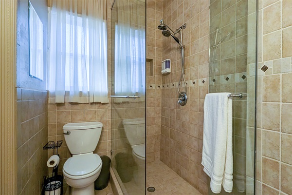 Spacious walk in shower