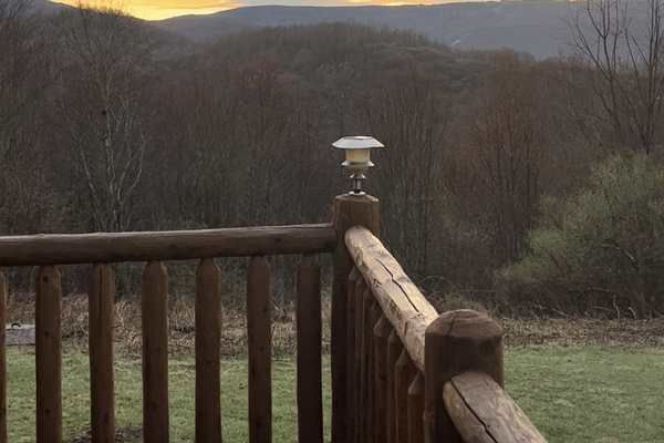 Sunrise on the front porch. 