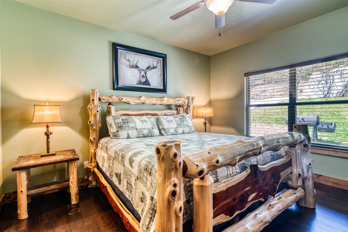 Spacious King bedroom and private wheelchair accessible bathroom