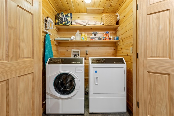 Laundry made easy with an in-home washer.