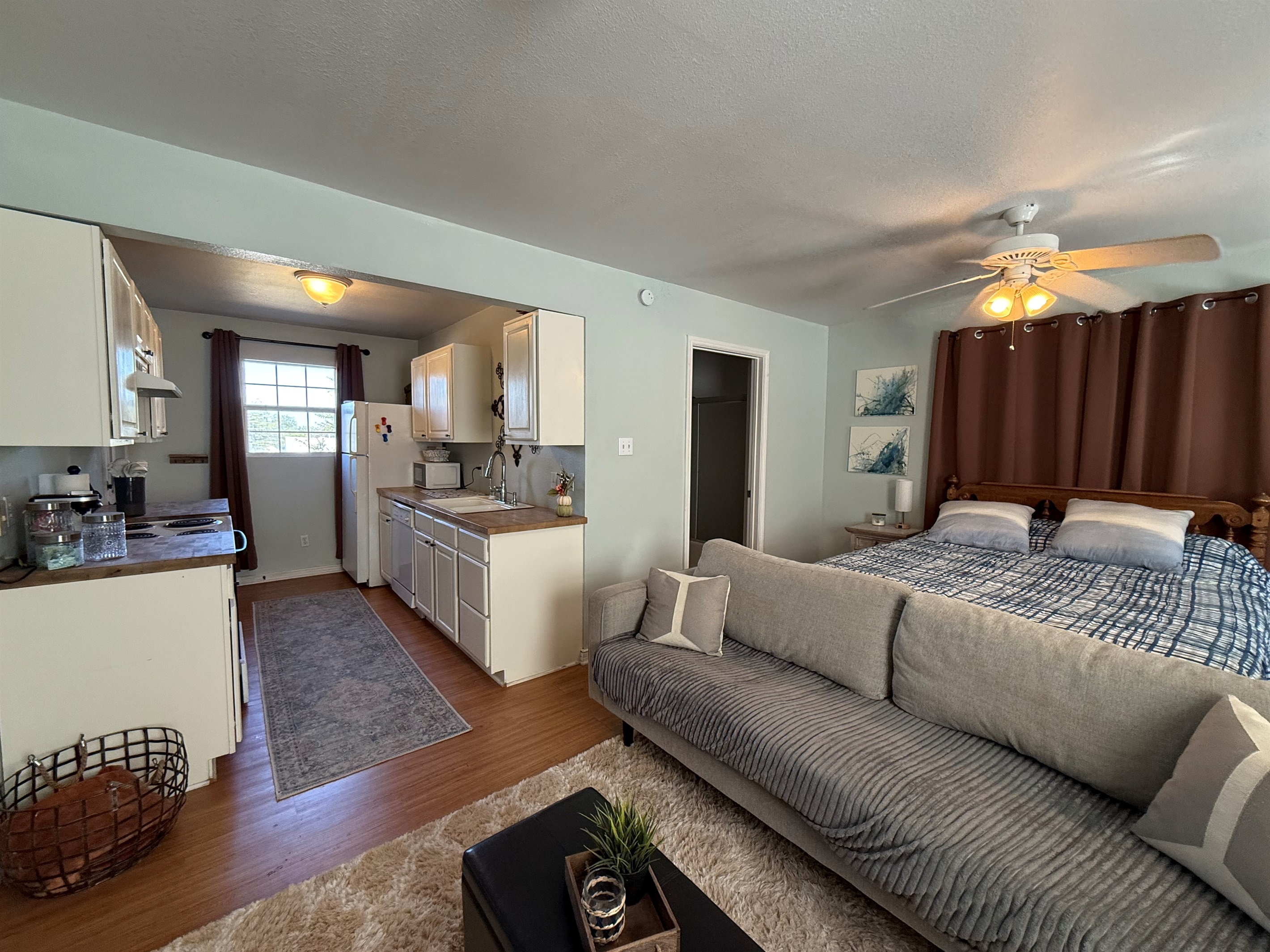 Bright, open-concept studio layout.