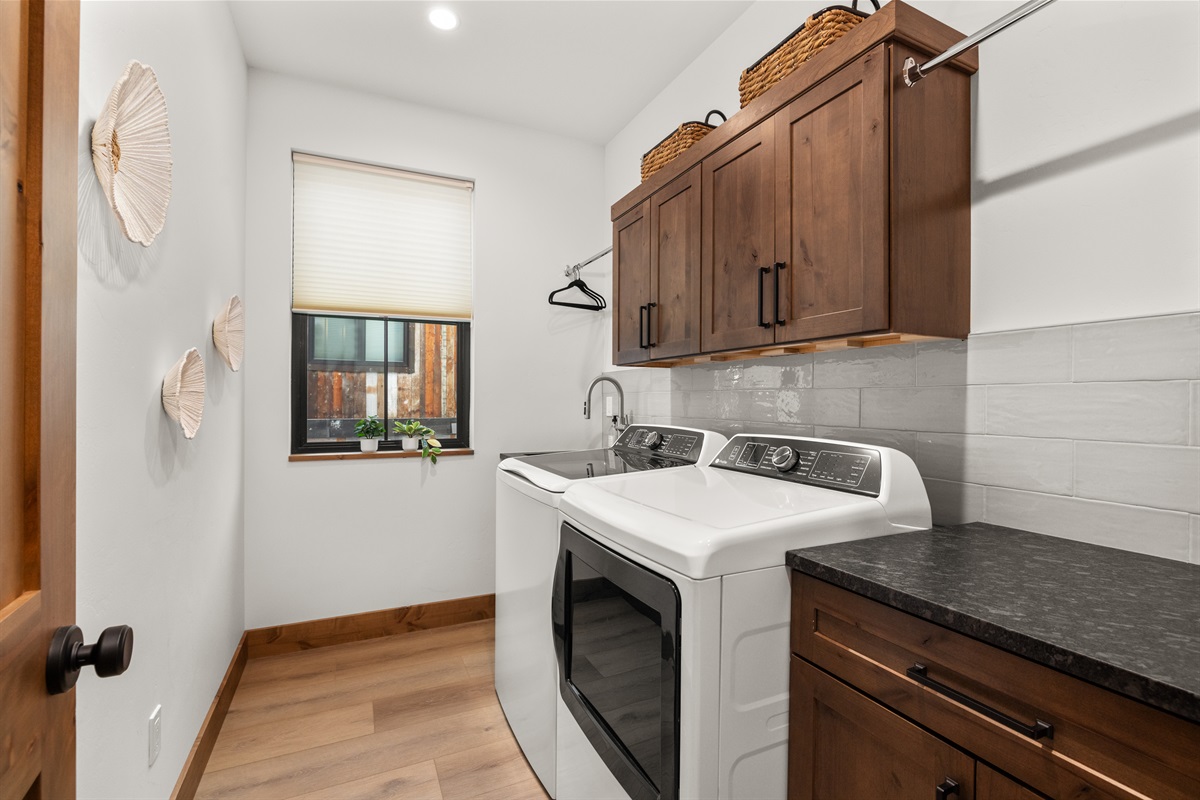 Full size washer and dryer.