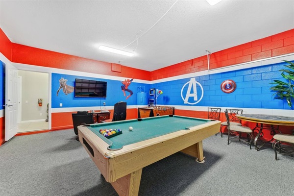 Play the Xbox One, Pool or Foosball in the Avengers Game Room!