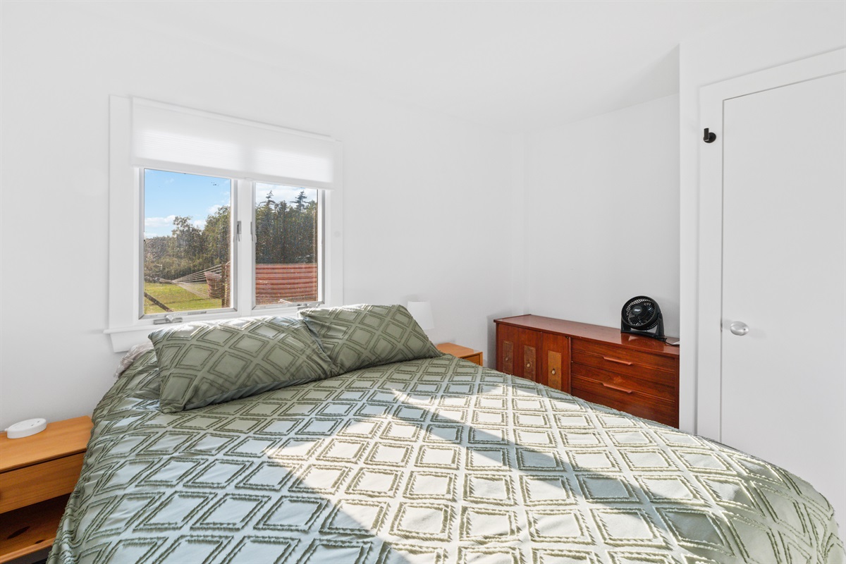 Downstairs Bedroom with queen bed and 50" Smart TV