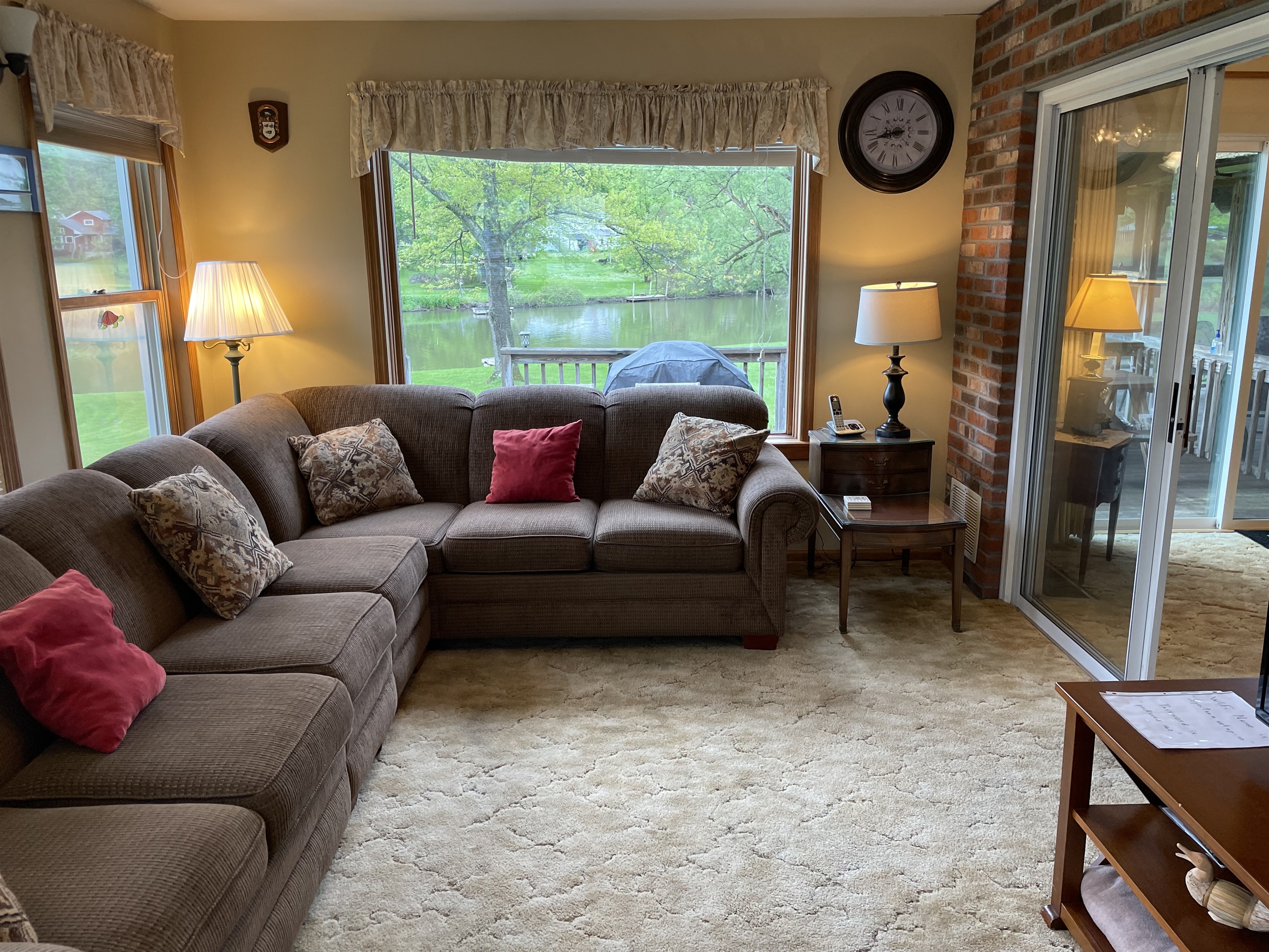 Family room overlooking the water