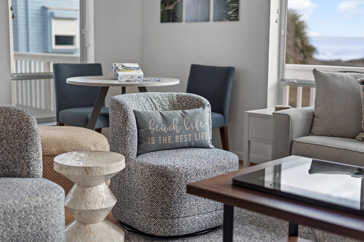 Comfort is key with thoughtfully chosen furniture, inviting you to relax in style.
