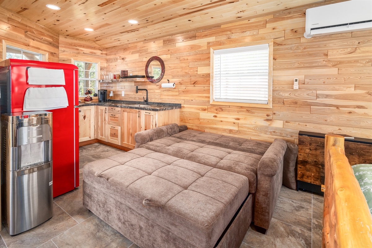 Pine Cabin - Sleeper Sofa sleeping position