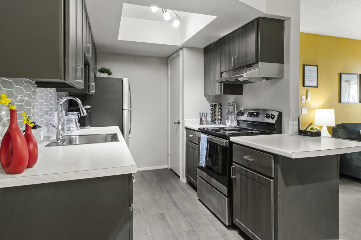 Guest-ready kitchen with modern appliances, offering everything you need for easy meal preparation.