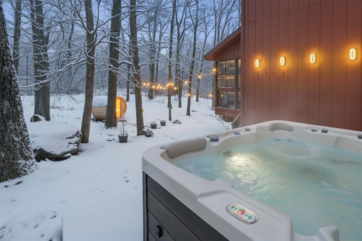 Watch the deer from your own hot tub