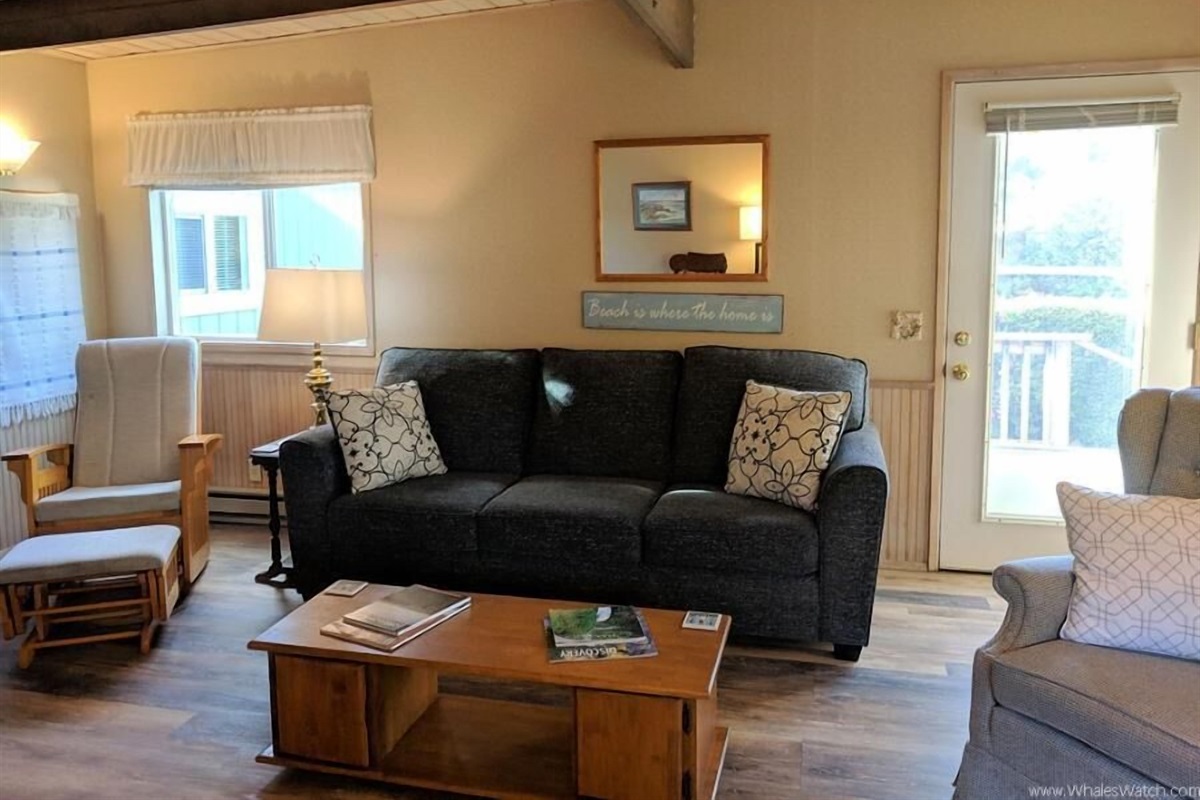 sofa and door to back deck