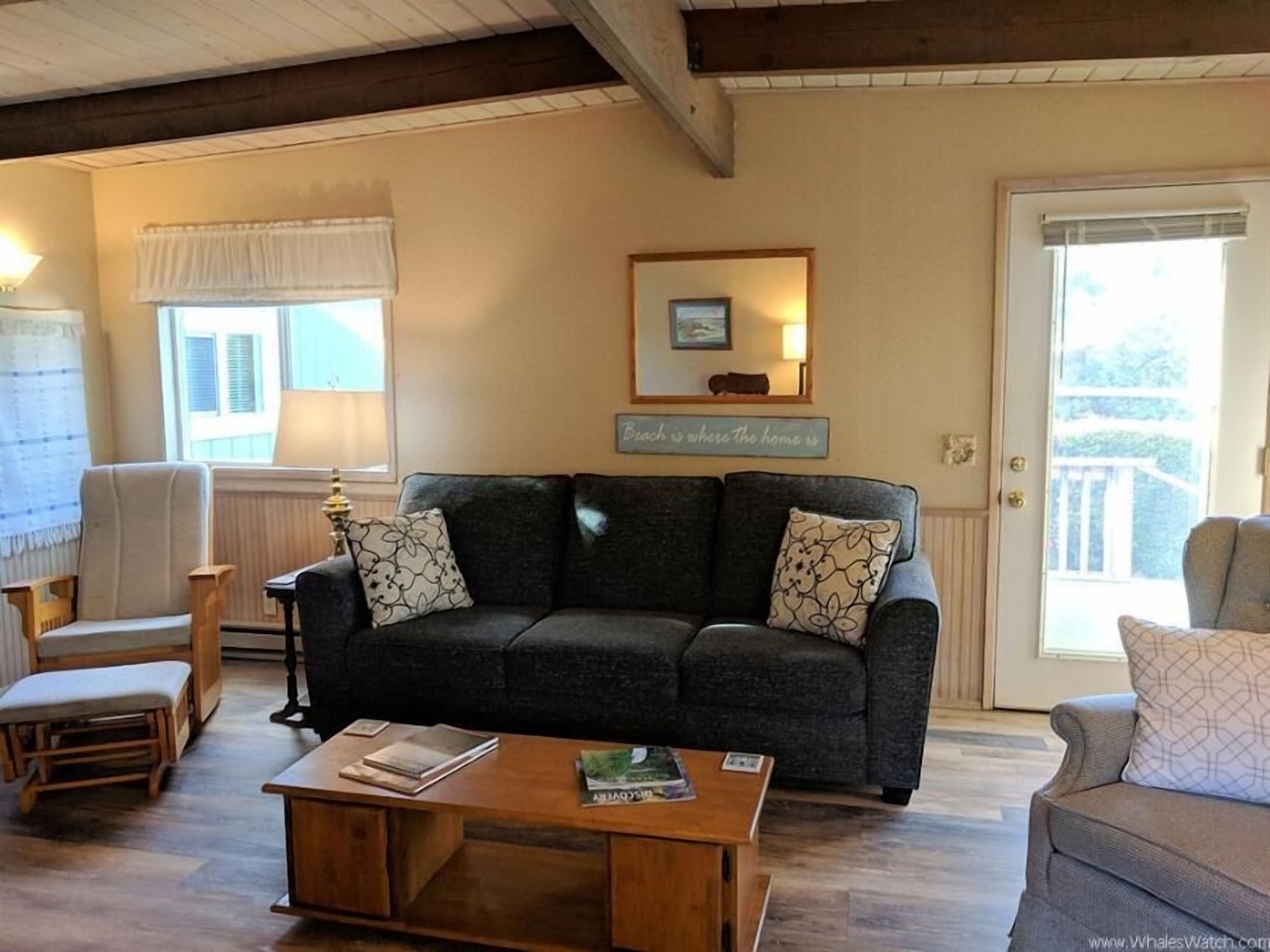 sofa and door to back deck