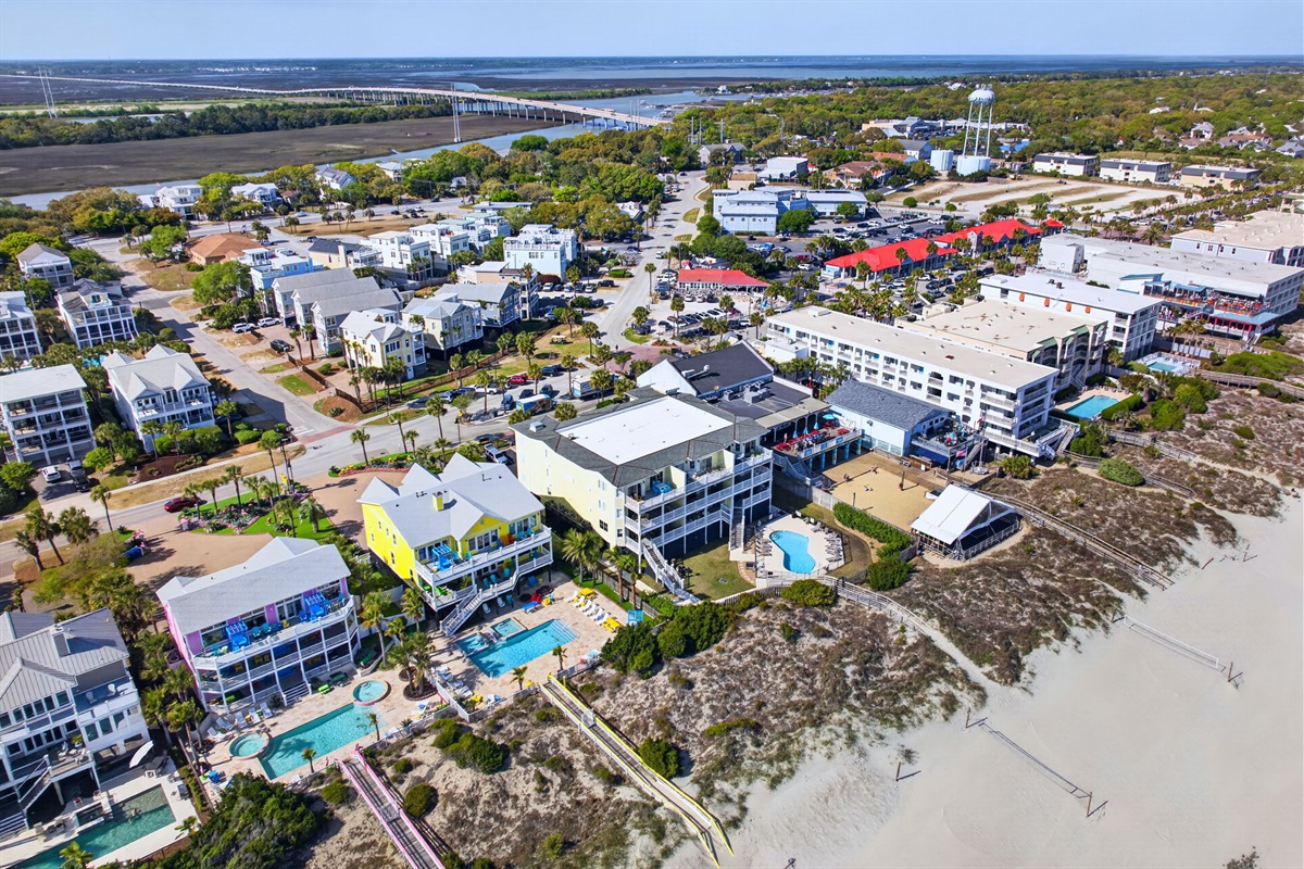 Aerial View | 1006 Ocean Blvd, Isle of Palms, SC | 102 Dunescape | IOP Escapes