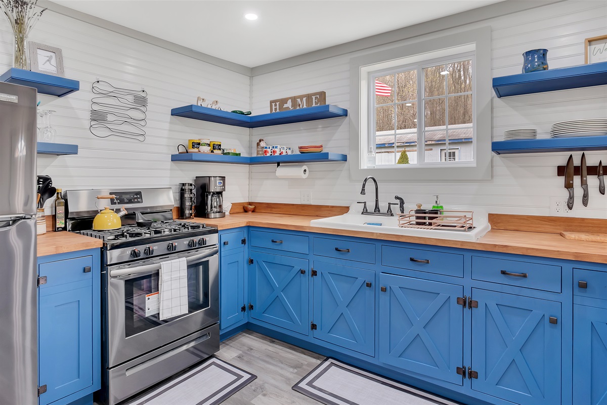 Beautiful blue cabinets