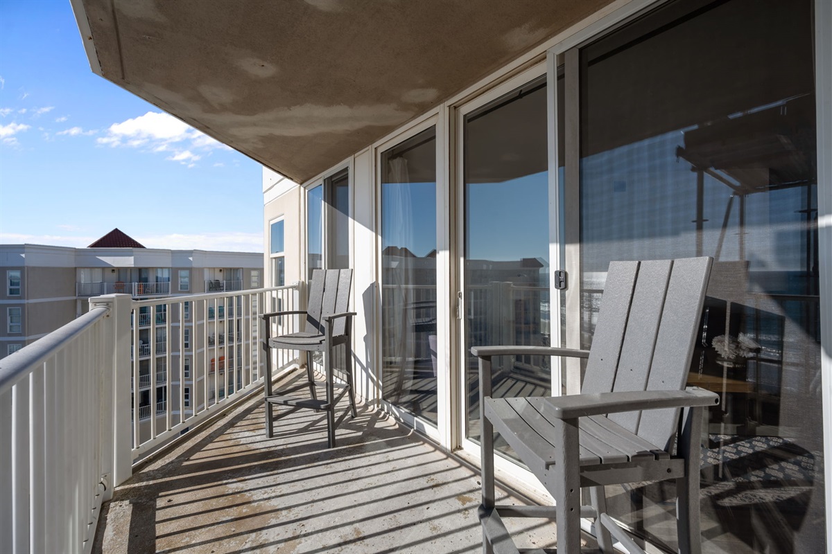 Large furnished balcony for relaxing