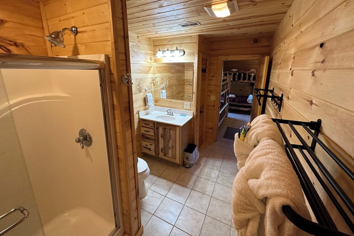full bathroom # 3 on bottom (basement) floor