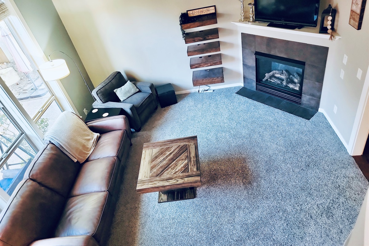 View from second floor landing, to Living Room 2