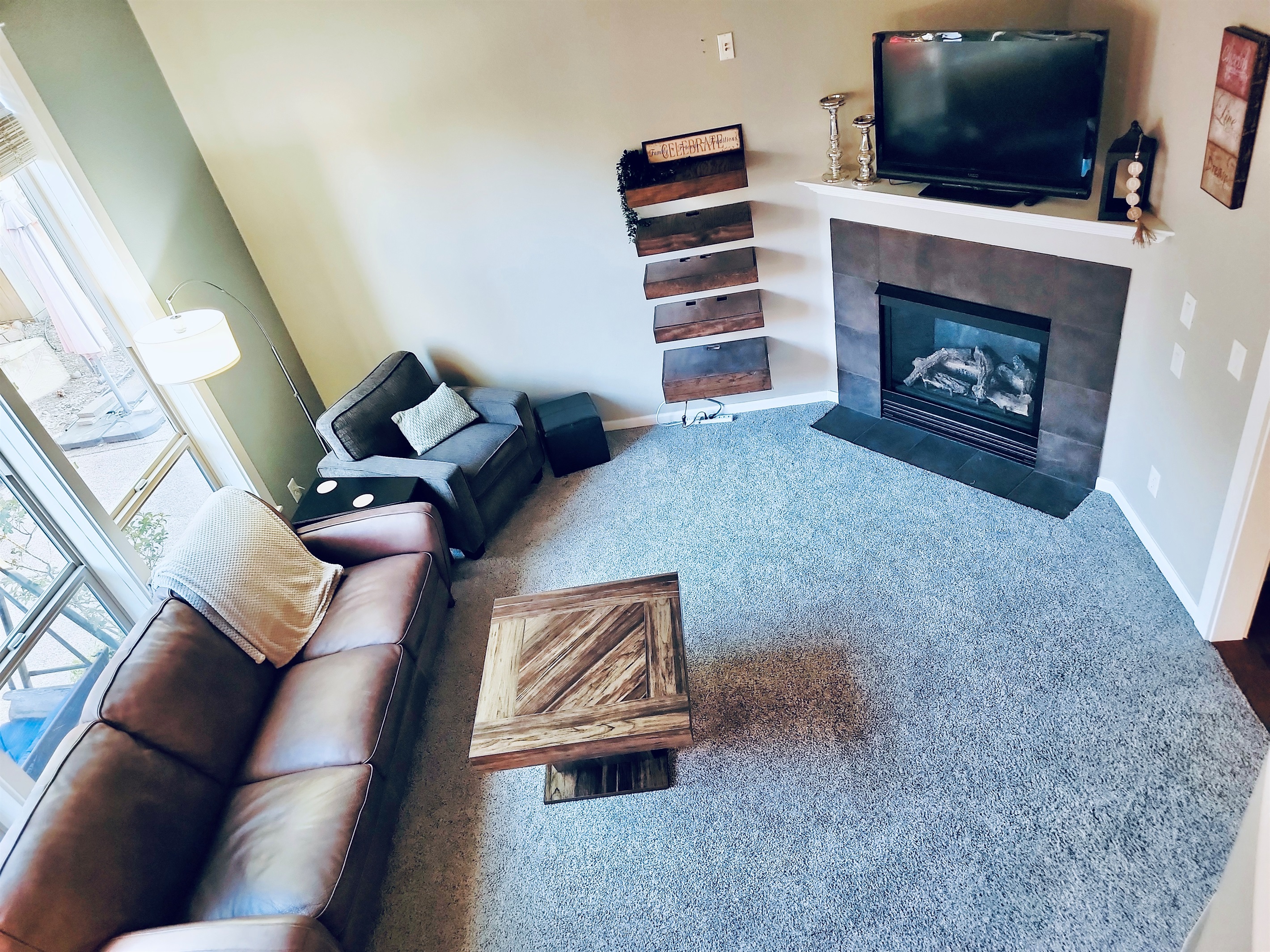 View from second floor landing, to Living Room 2