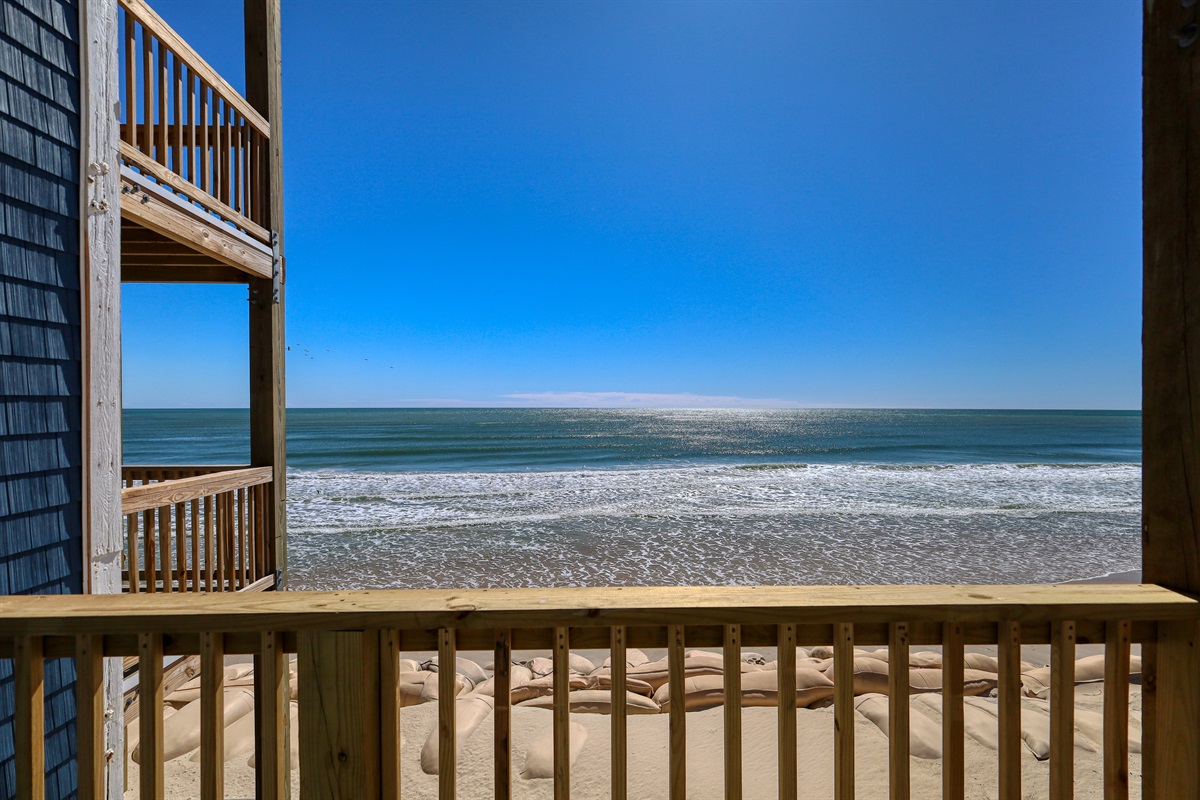 Directly on the ocean