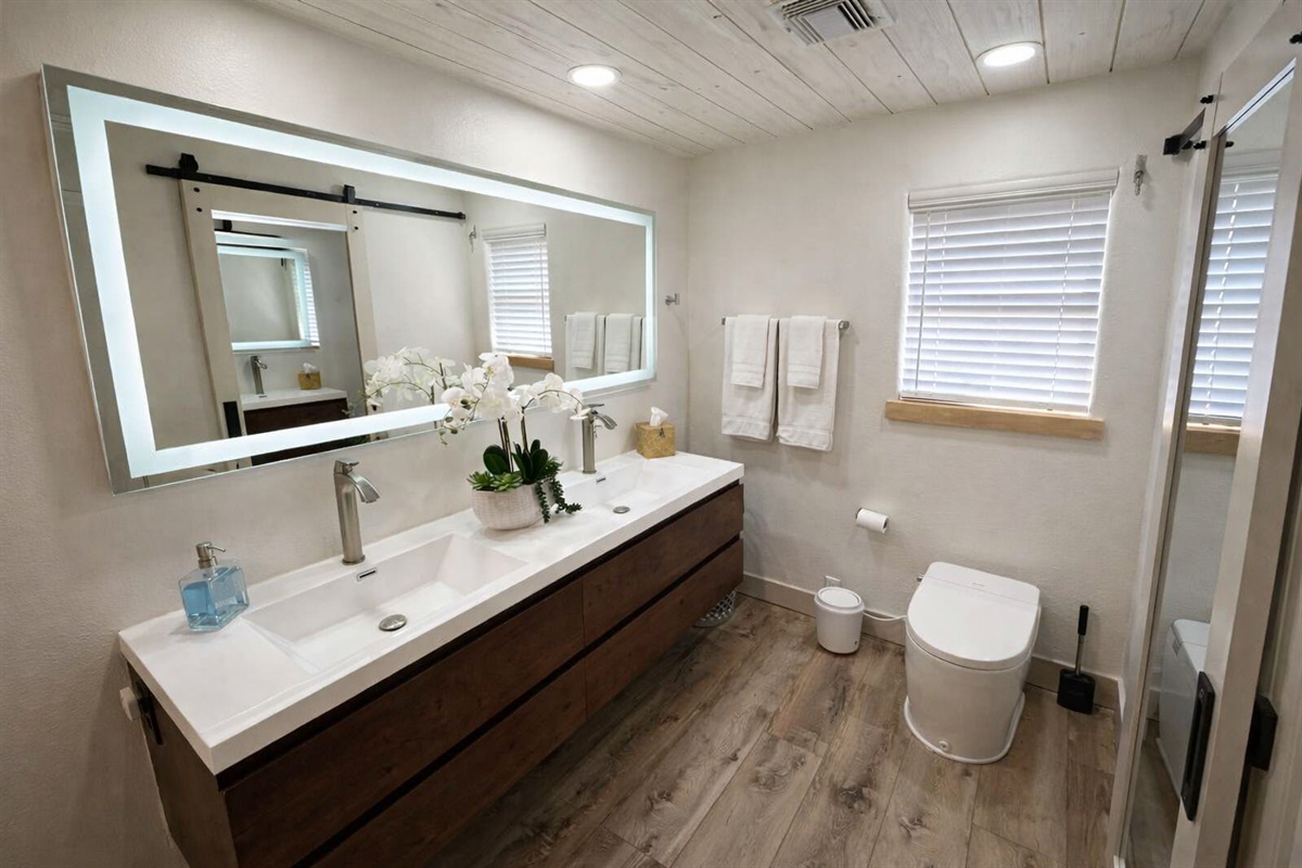 Primary Bedrooms en-suite.  Completely remodeled with standup double shower.