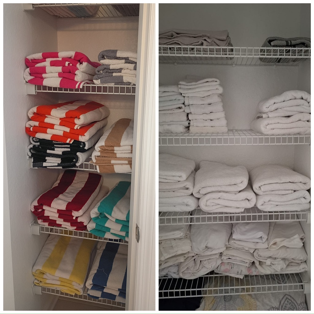 Plenty of spare bath and pool towels for everyone