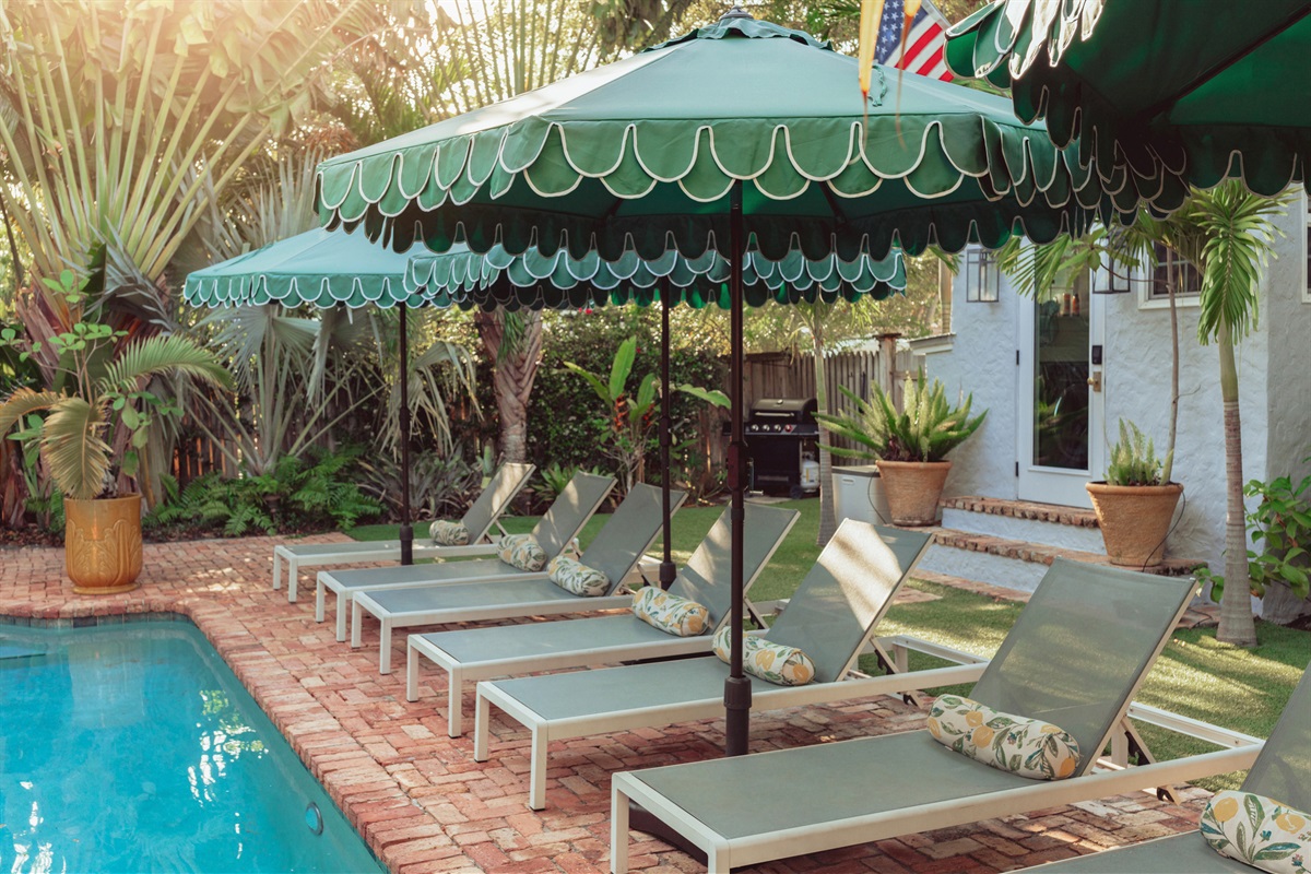Our idyllic, sun-splashed pool (shared) is right out of a summer dream.
