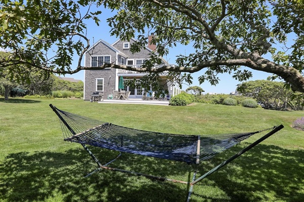 Relaxing hammock in the side yard