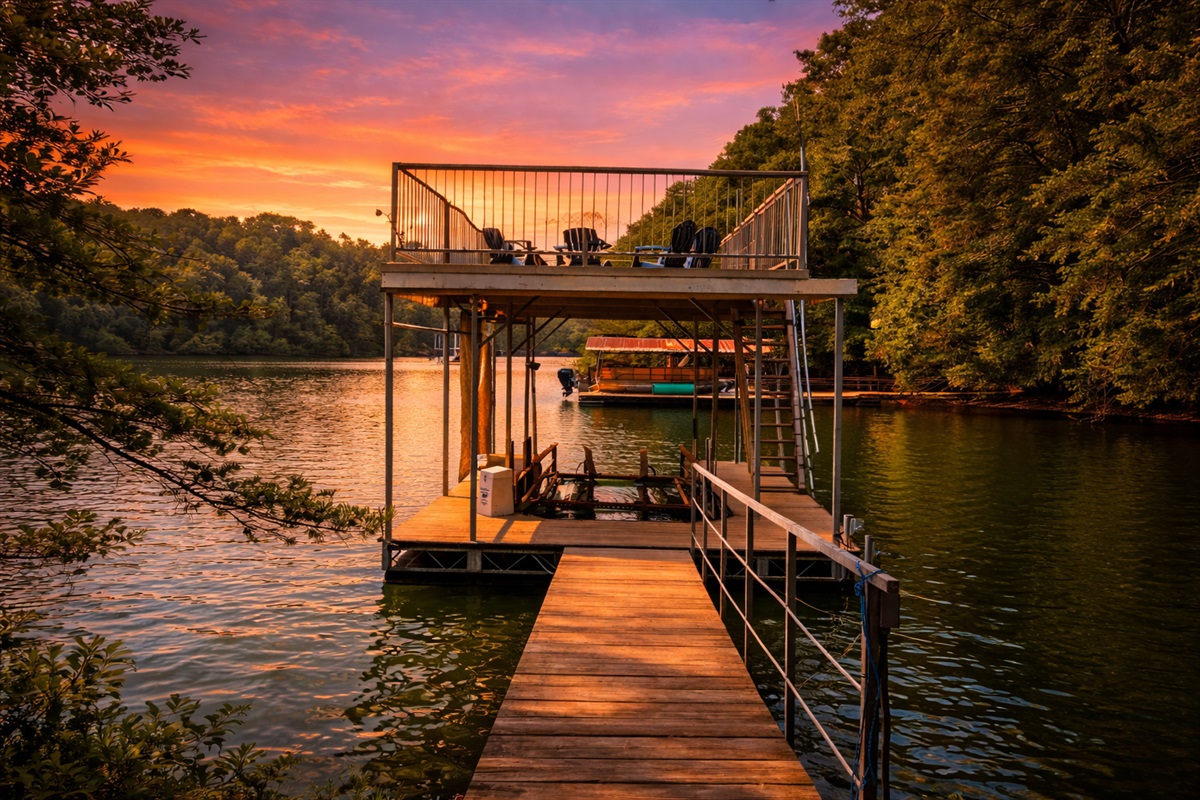 Lake days start here. Enjoy water views, peaceful mornings, and sunset reflections right from the deck.