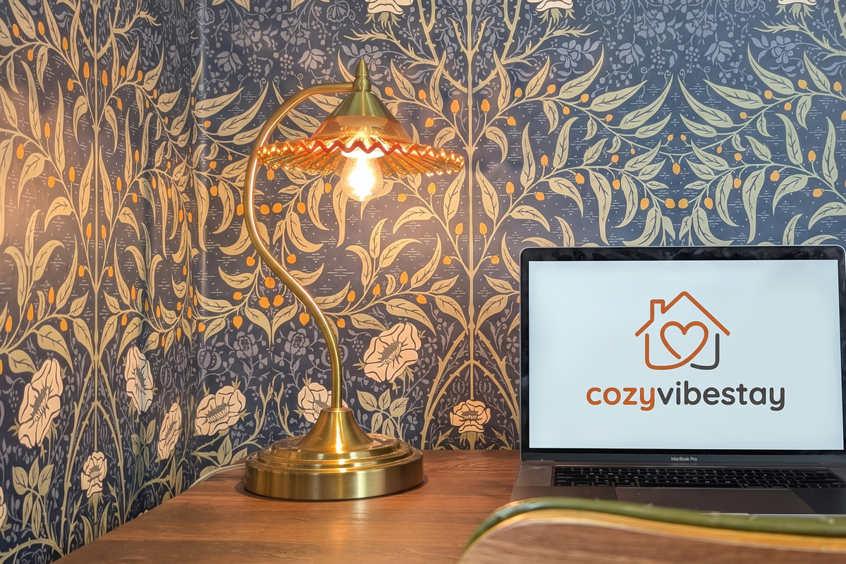 Designed office for remote work and video calls.