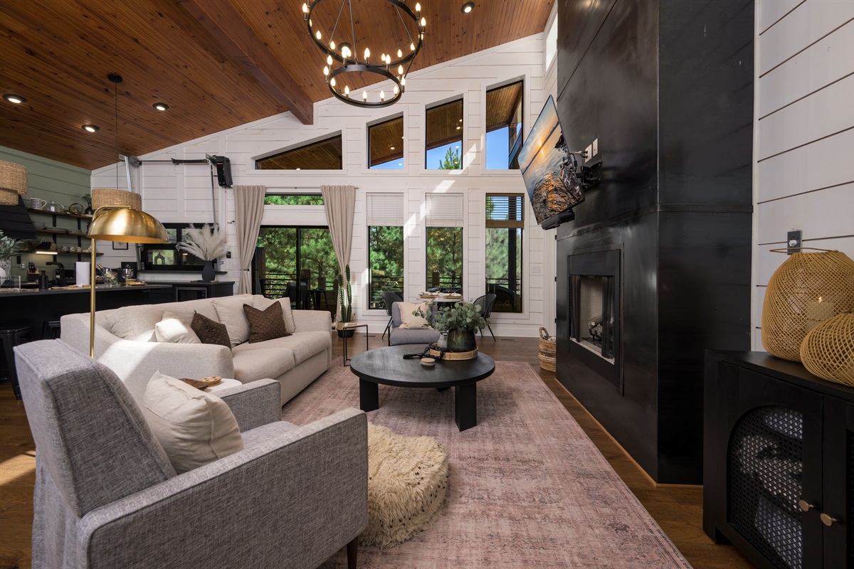 Sunlit spaces, warm textures, and a fireplace that sets the mood. This is cabin comfort at its finest.