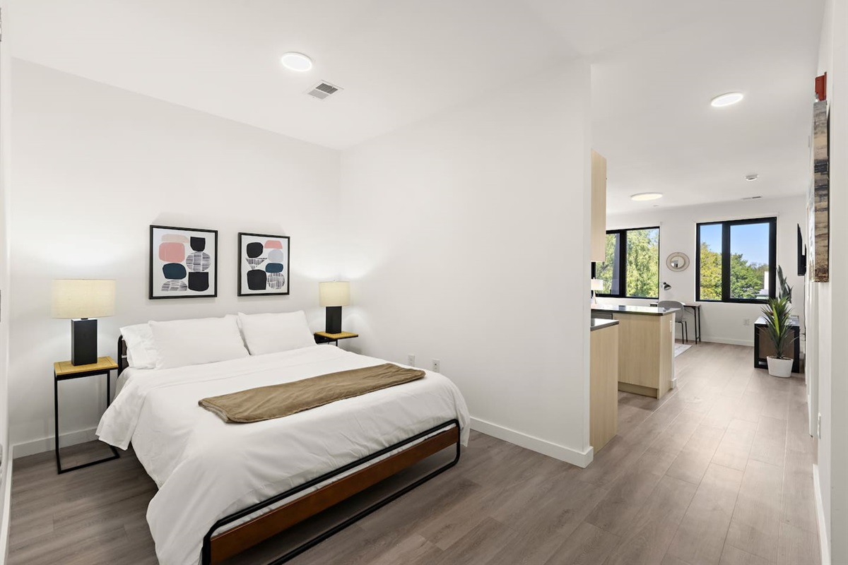 Den area for sleeping 2 extra guests queen size bed (this room does not have door)
