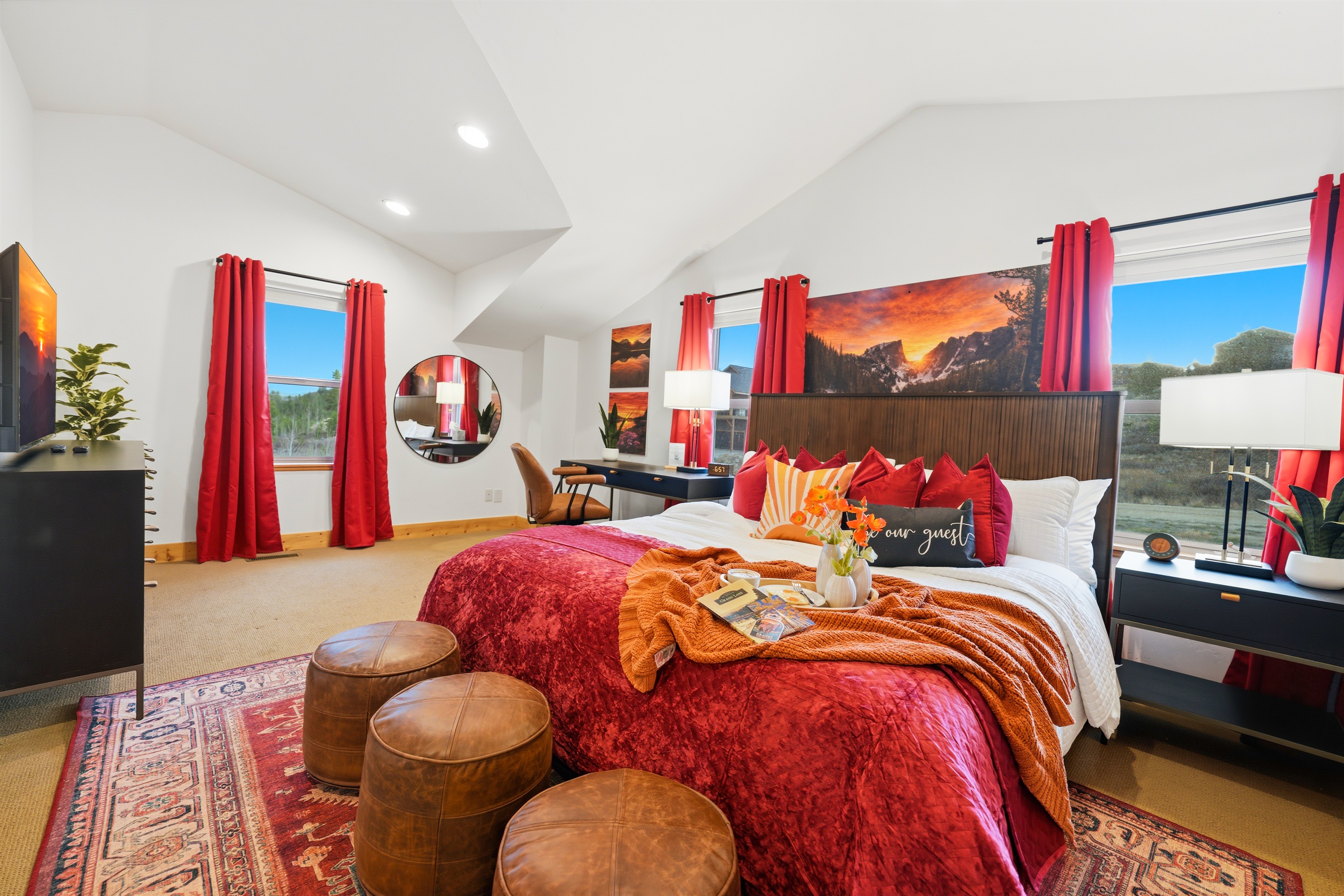 This room is spacious and well appointed with a king bed and a designated work space, in case you have to send a few emails on vacation!