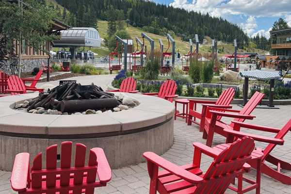 Firepit located right outside bldg