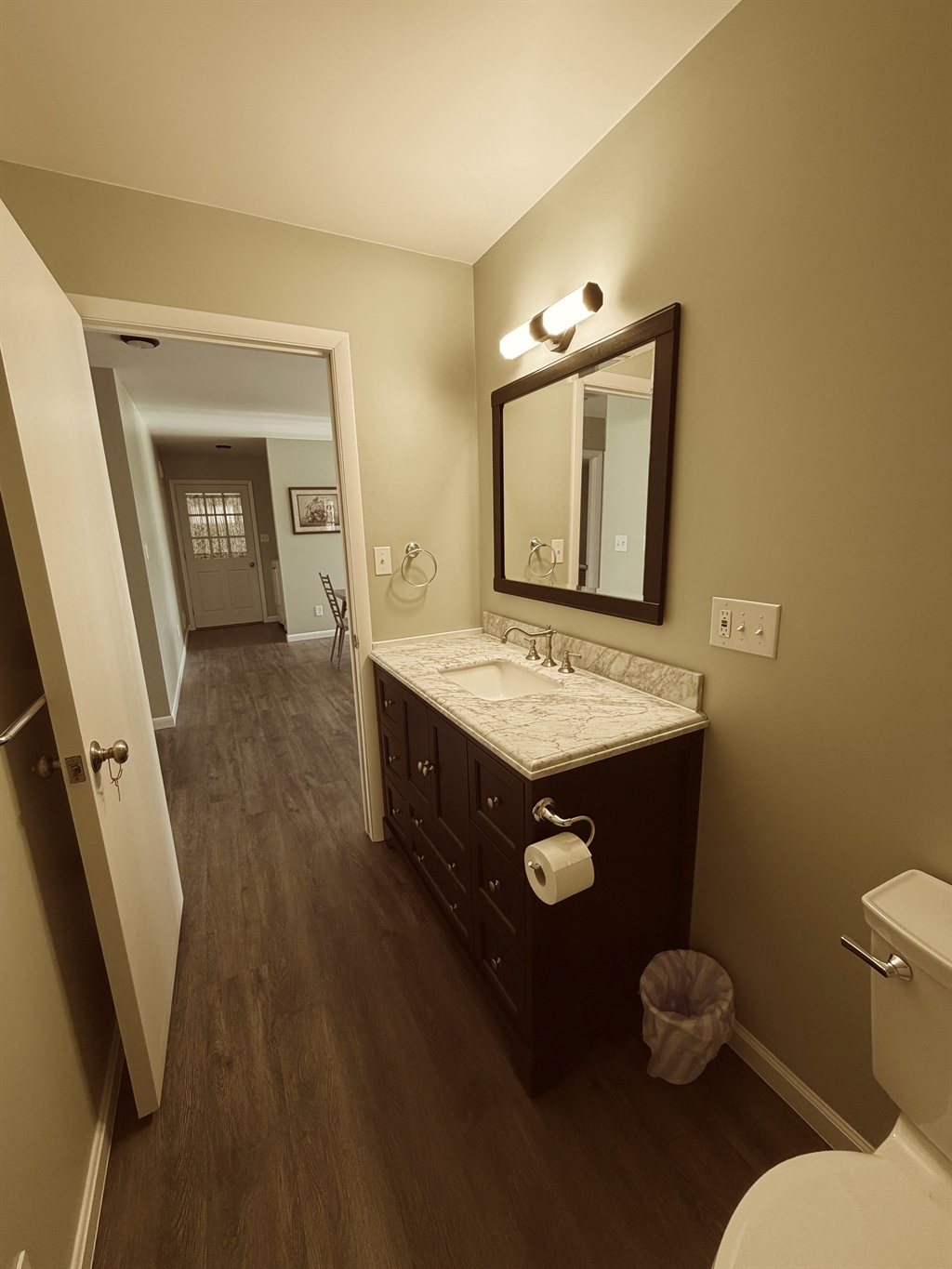 Full bathroom with tub and shower