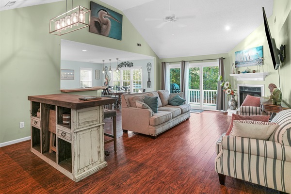 Great Room, Small Bar, Seating Area