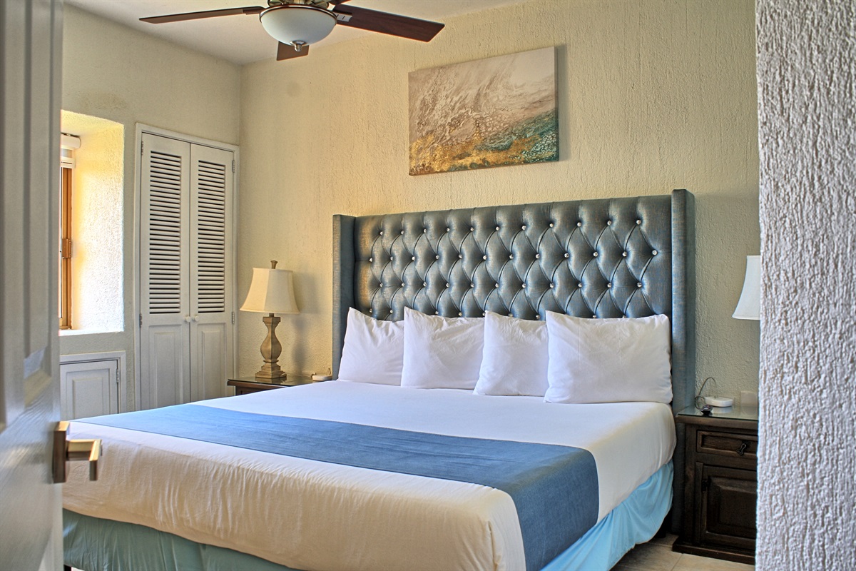 king bed in master bedroom