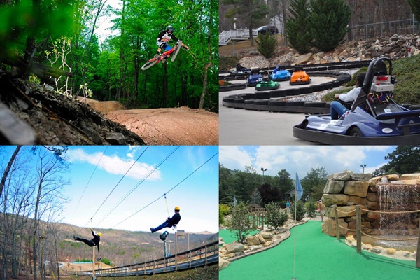 So much to do at Massanutten!  Enjoy mountain biking trails, go carts, a ropes course with zip lines, and mini golf.  