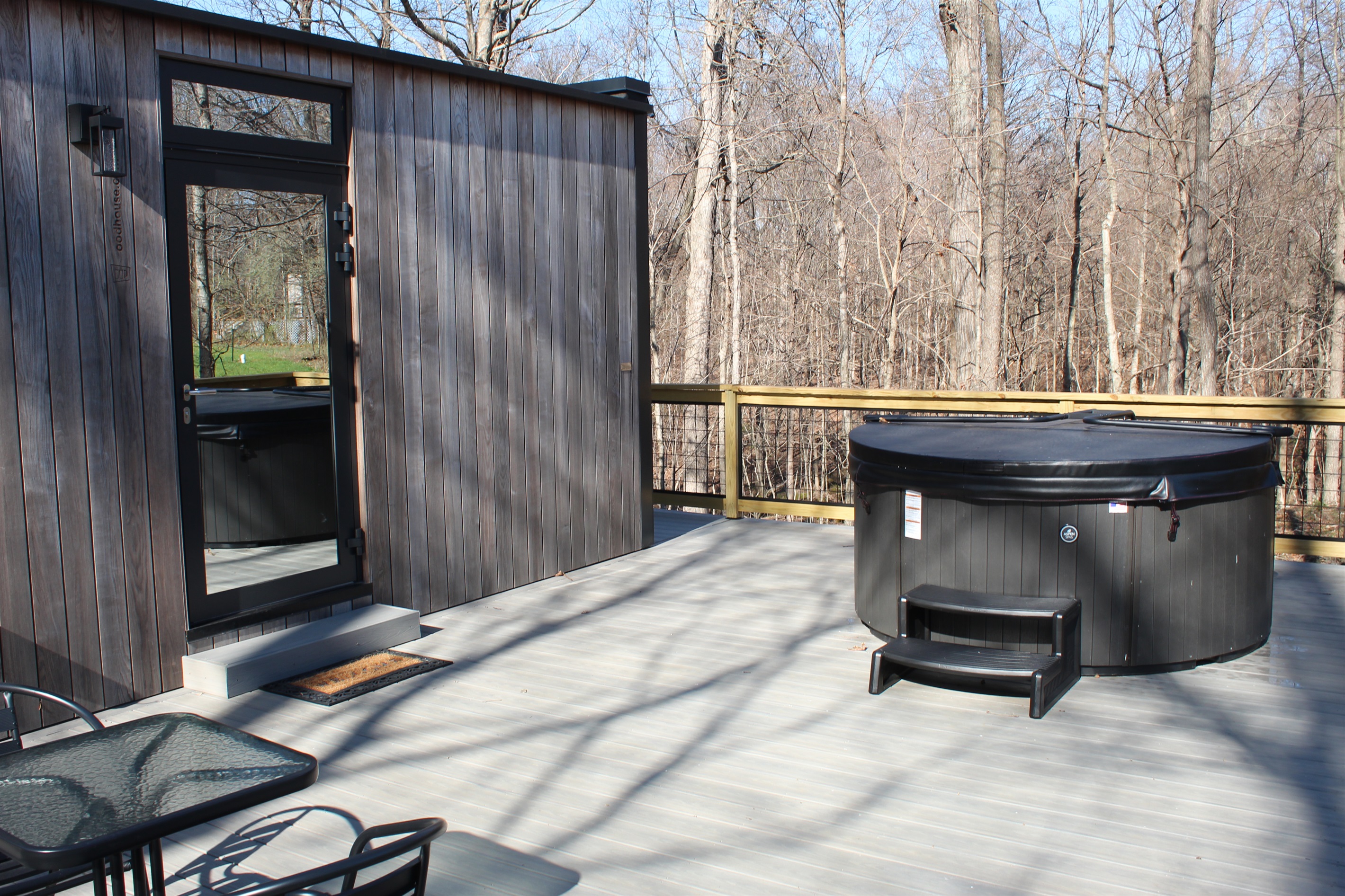 Private hot tub on expansive deck