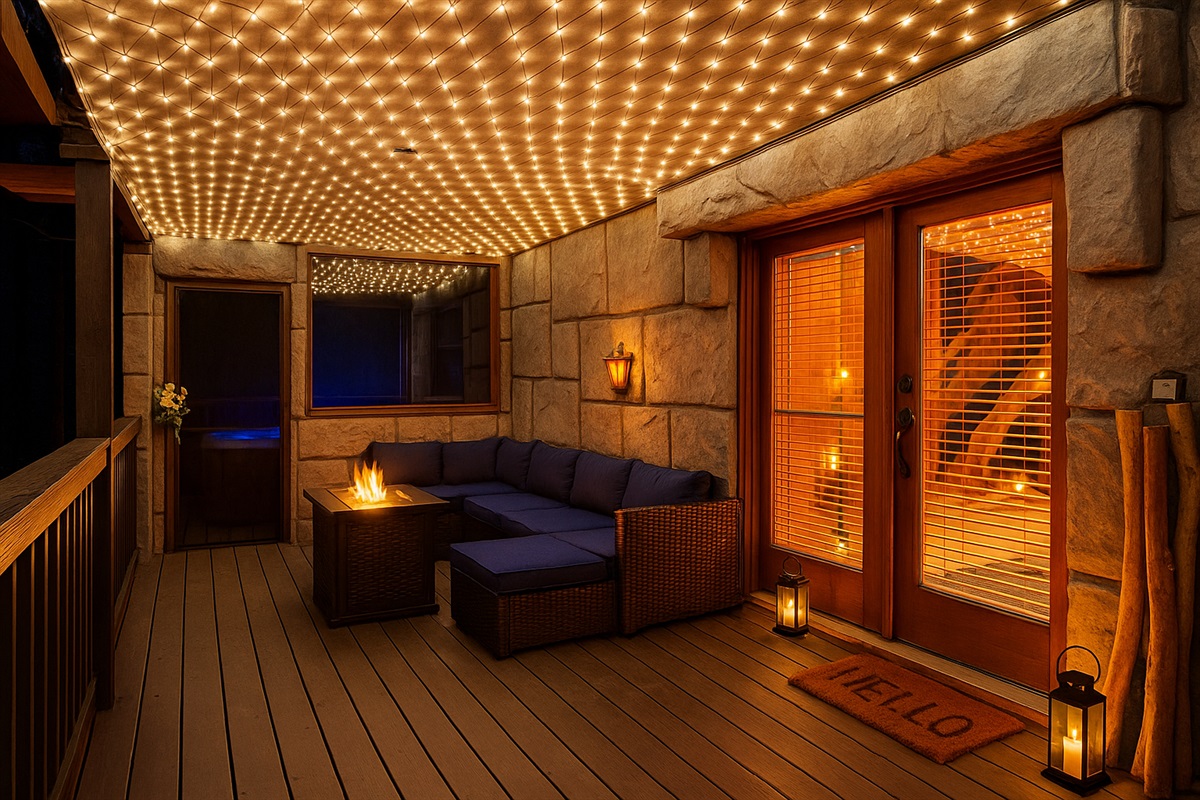 Enjoy cozy nights in the patio with comfortable seating, a small fire, your favorite drink and the best conversations. All while nestled in the woods.