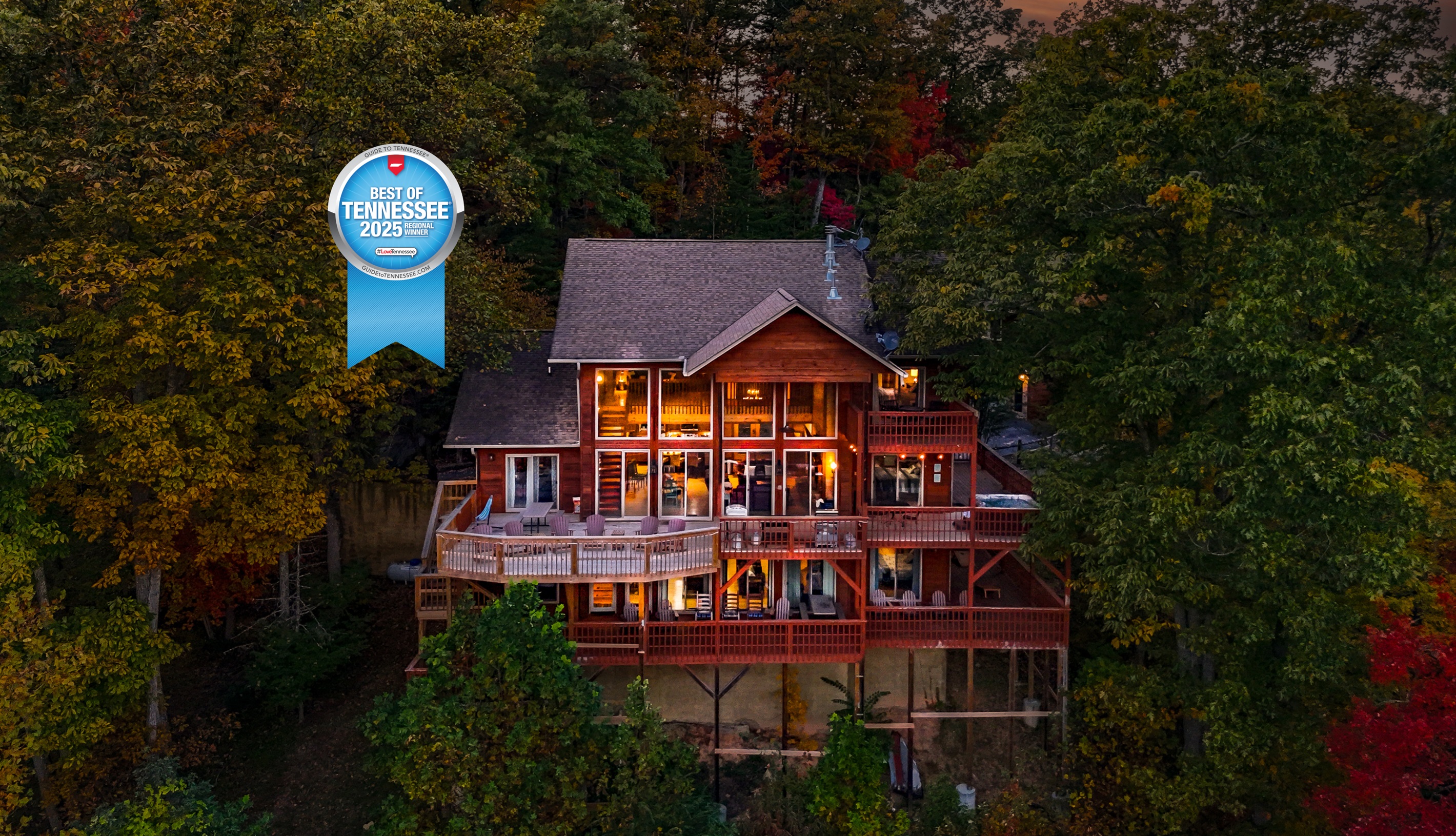 Welcome home Heavenly Heights Mountain Retreat including the spacious cabin and private studio for your perfect getaway.