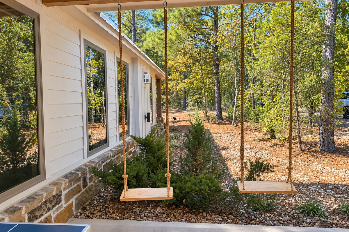 A guest favorite for a reason. Kids and adults love these patio swings. They’re the perfect spot to slow down, enjoy the wooded setting, and still keep an eye on the kids while everyone enjoys the outdoors.