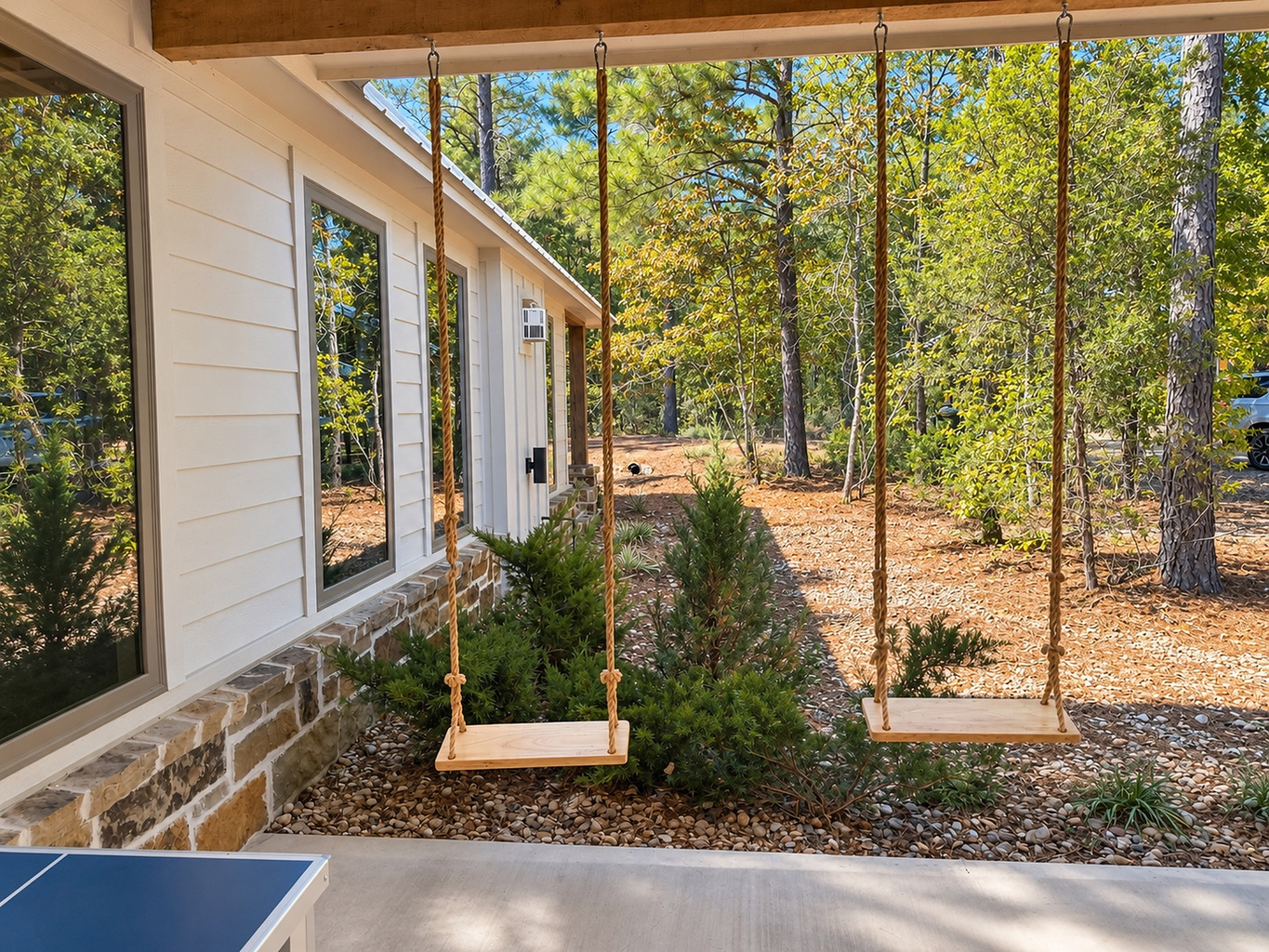 A guest favorite for a reason. Kids and adults love these patio swings. They’re the perfect spot to slow down, enjoy the wooded setting, and still keep an eye on the kids while everyone enjoys the outdoors.