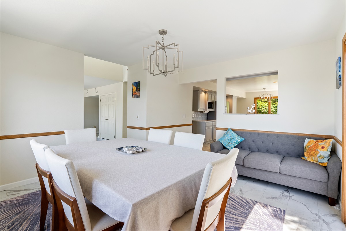 Open-concept living area for seamless and effortless group gatherings.