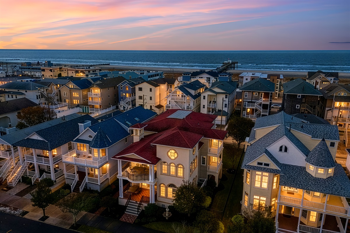Exterior view of the property during night time
