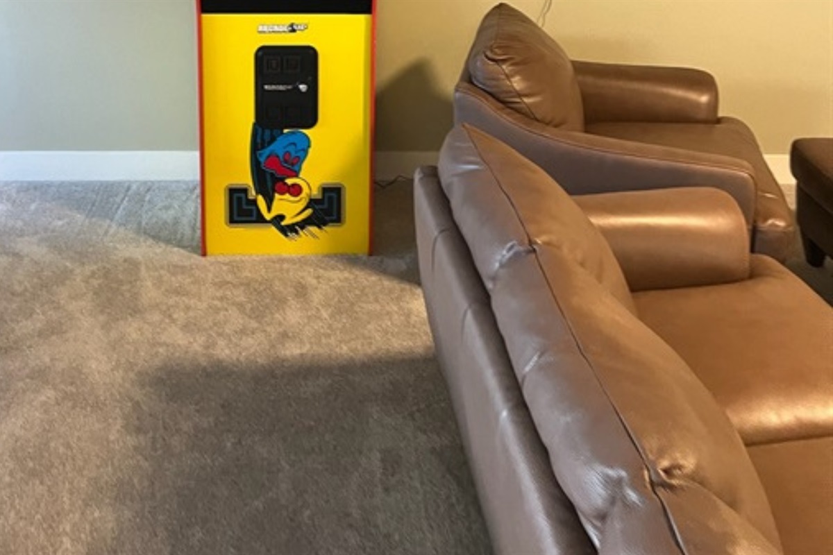 Pac Man lovers will love the downstairs game area.